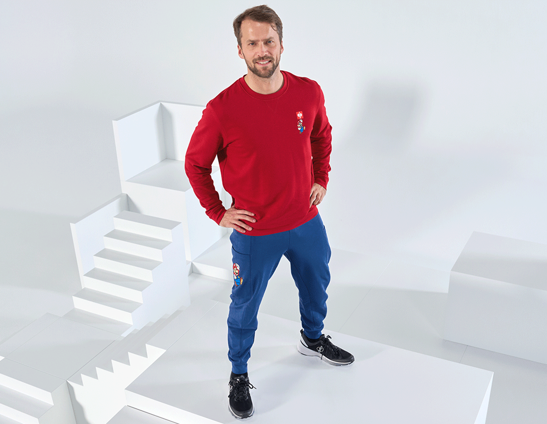 Shirts & Co.: Super Mario Sweatshirt, Herren + feuerrot 1