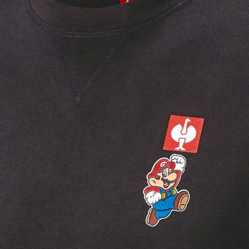 Shirts & Co.: Super Mario Sweatshirt, Herren + schwarz 2