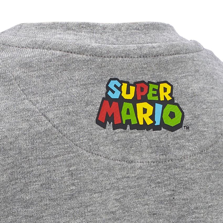 Shirts & Co.: Super Mario Sweatshirt, Kinder + graumeliert 2