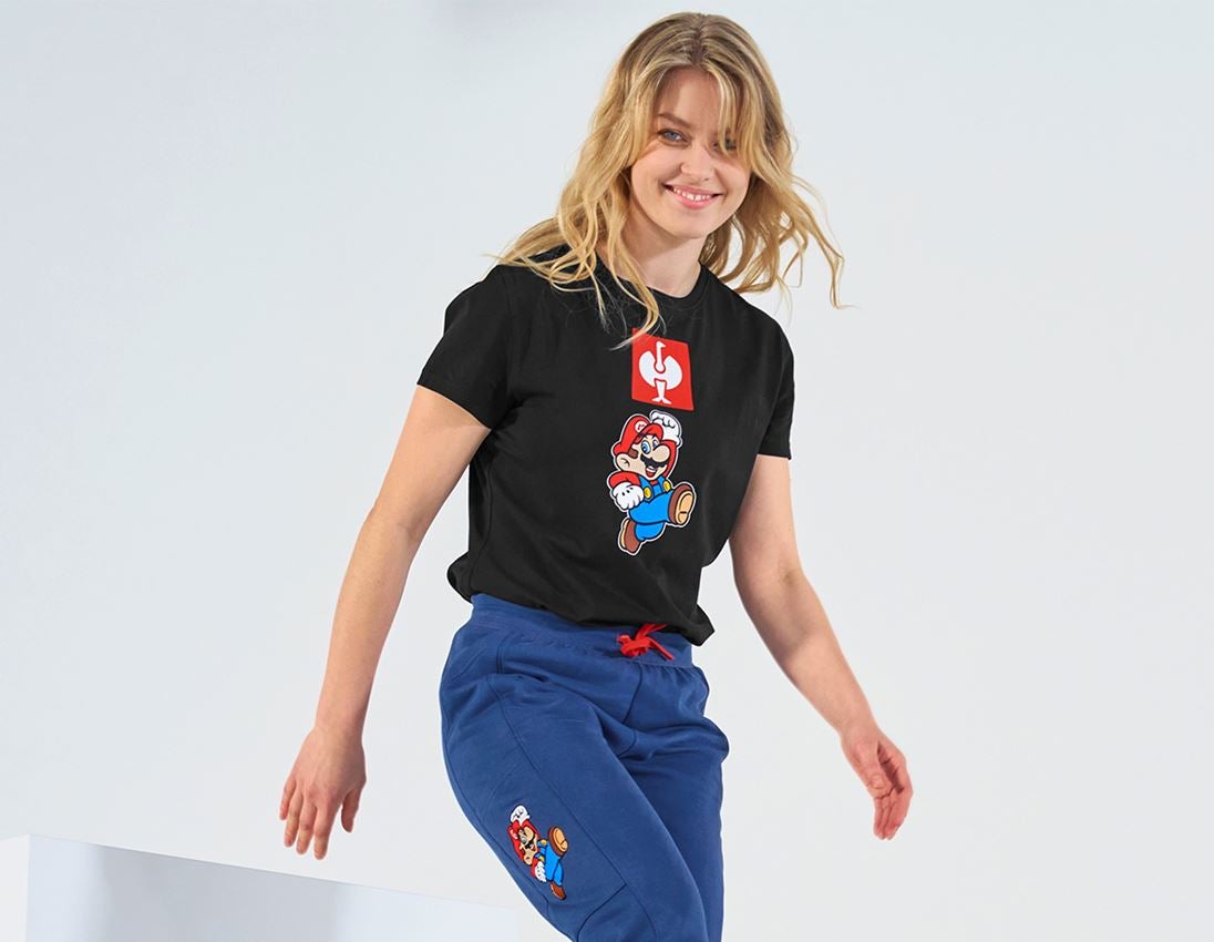 Maglie | Pullover | Bluse: Super Mario t-shirt, donna + nero
