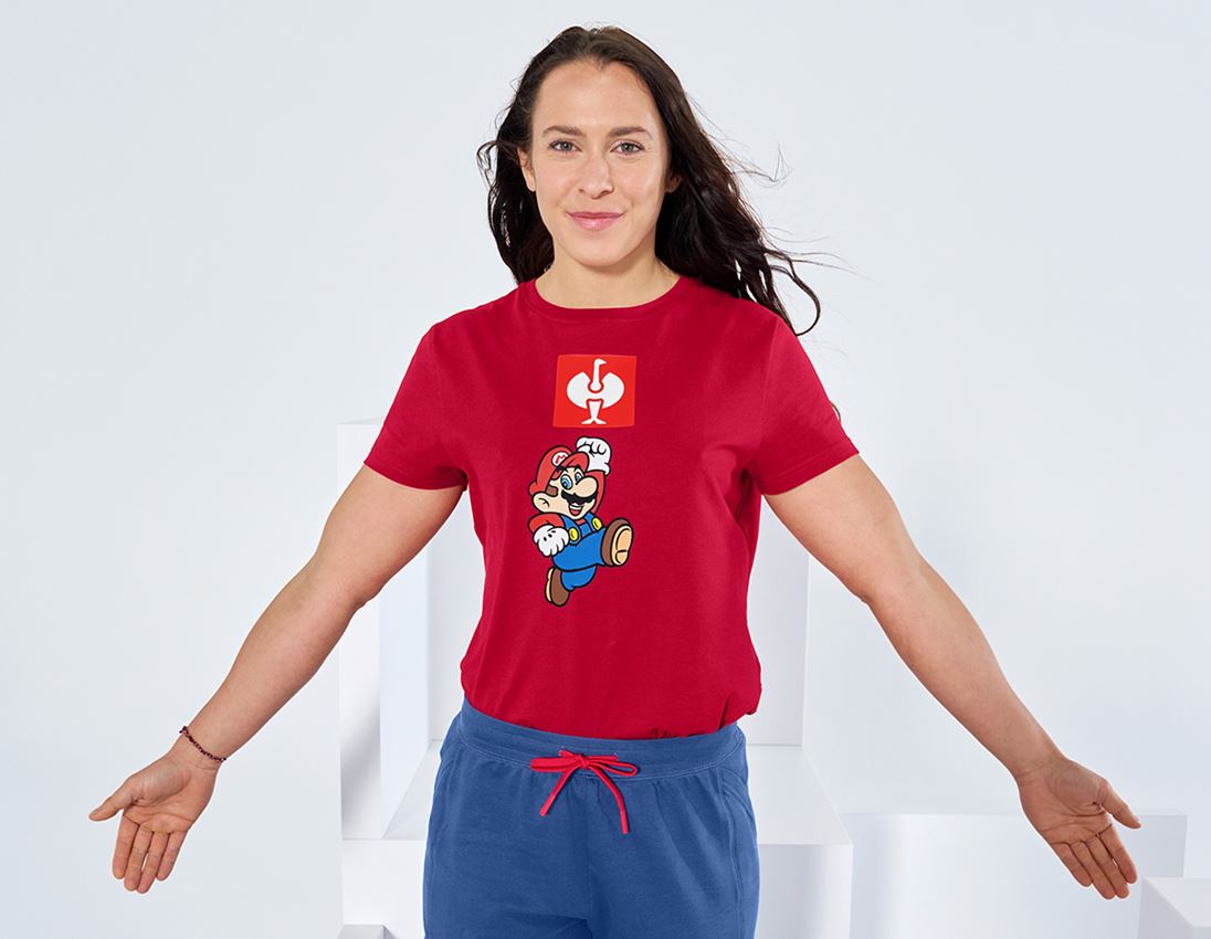Collaborazioni: Super Mario t-shirt, donna + rosso fuoco