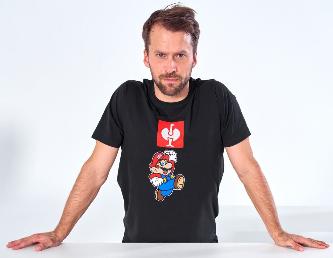 Maglie | Pullover | Camicie: T-shirt Super Mario, uomo + nero