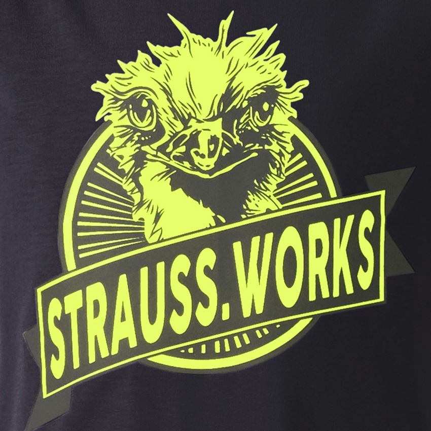 Maglie | Pullover | T-Shirt: e.s. t-shirt strauss works, bambino + nero/giallo fluo 2