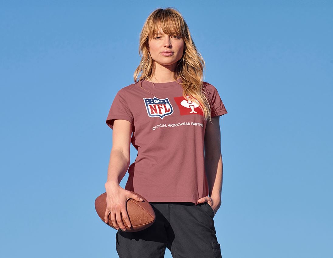 Bekleidung: NFL T-Shirt cotton, ladies + oxidrot