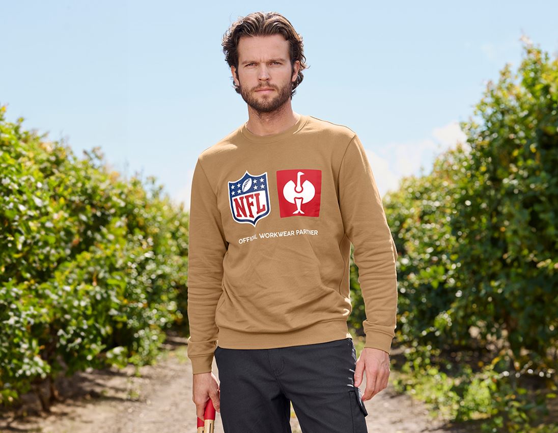 Collaborazioni: NFL Sweatshirt cotton + marrone mandorla