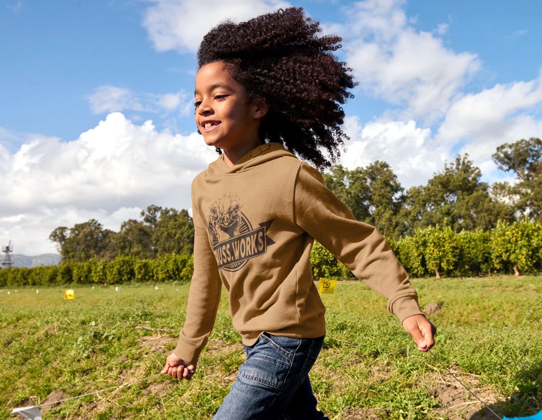 Shirts & Co.: Hoody-Sweatshirt e.s.iconic works, Kinder + mandelbraun 1