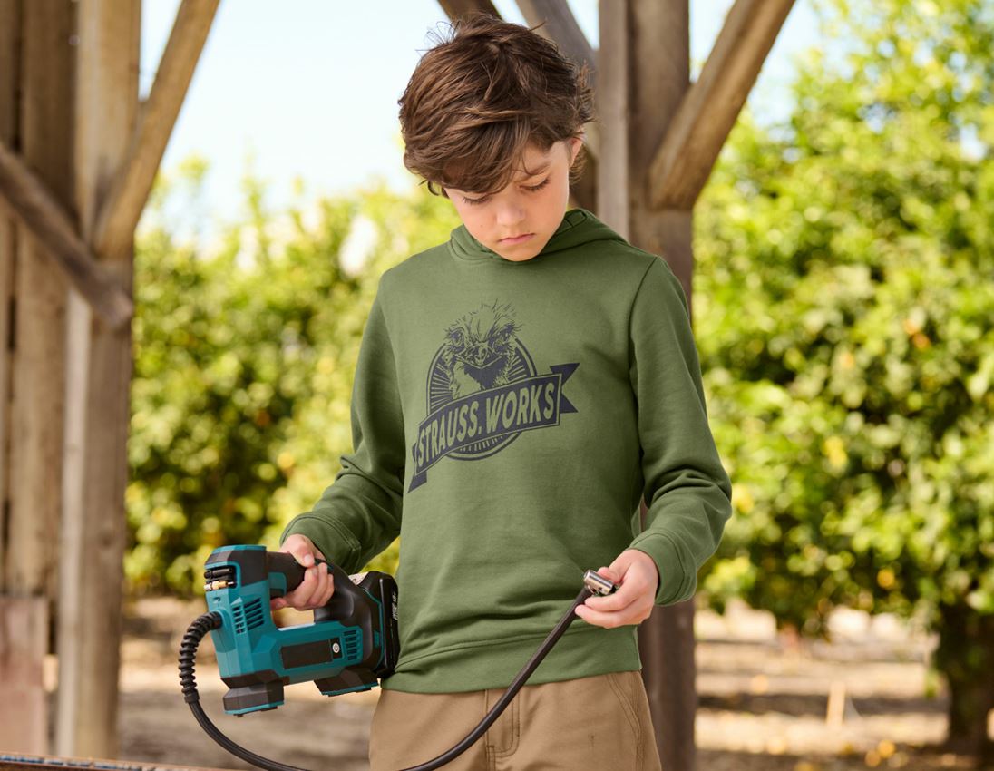 Maglie | Pullover | T-Shirt: Hoody-Sweatshirt e.s.iconic works, bambino + verde montagna