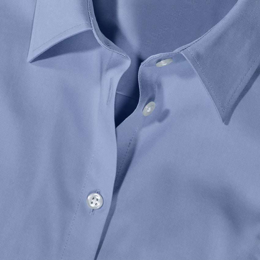Maglie | Pullover | Bluse: e.s. blusa Business cotton stretch, donna,reg. fit + blu gelo 2