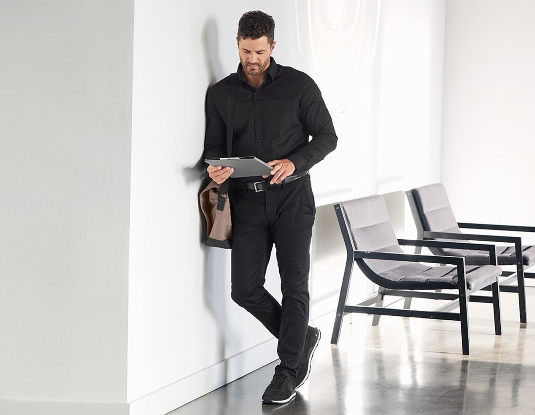 Maglie | Pullover | Camicie: e.s. camicia Business cotton stretch, comfort fit + nero 1