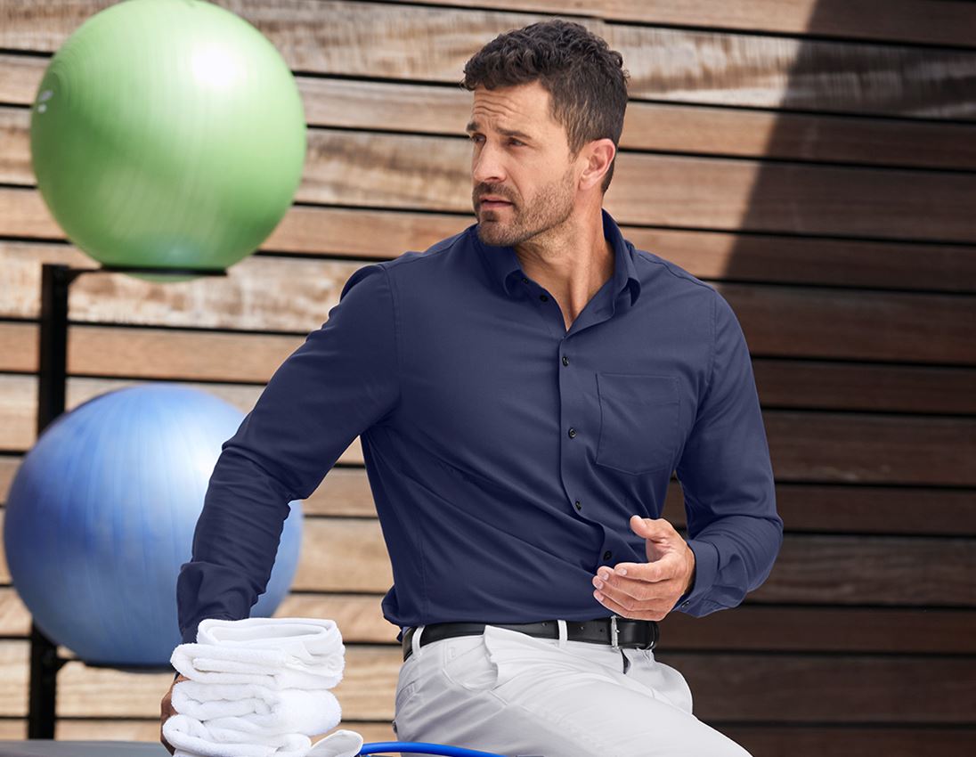 Shirts & Co.: e.s. Business Hemd cotton stretch, comfort fit + dunkelblau 1
