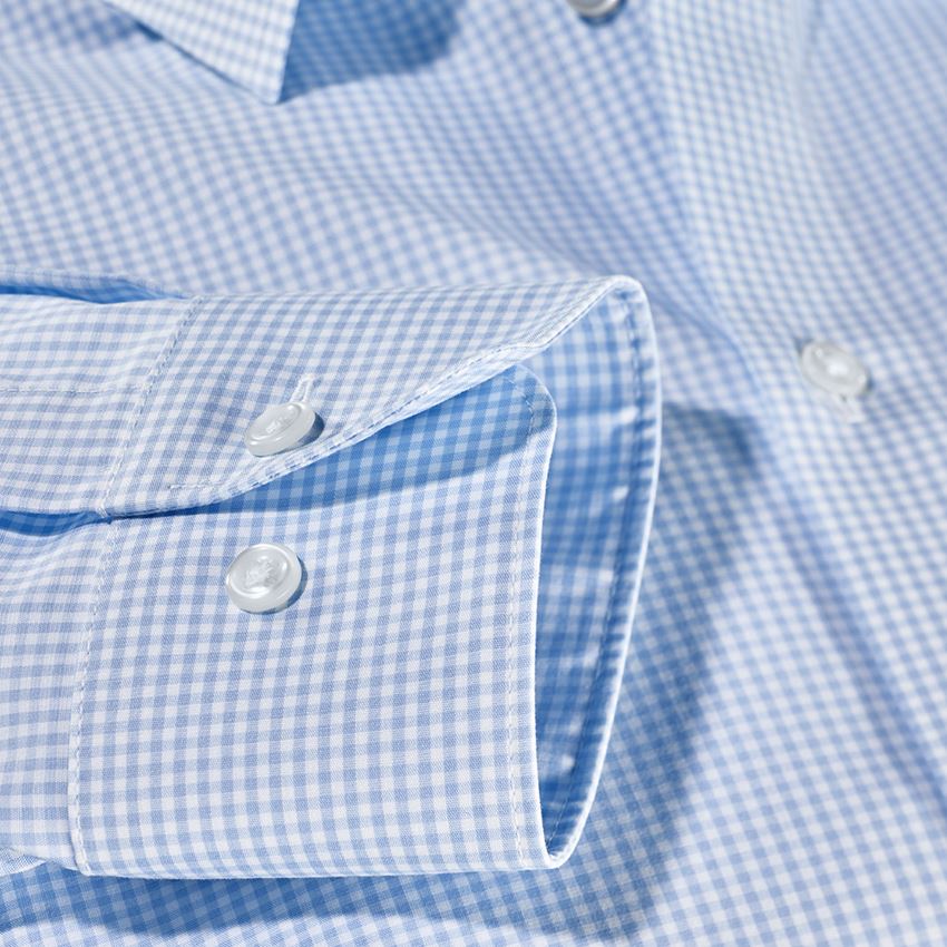 Maglie | Pullover | Camicie: e.s. camicia Business cotton stretch, slim fit + blu gelo a scacchi 3