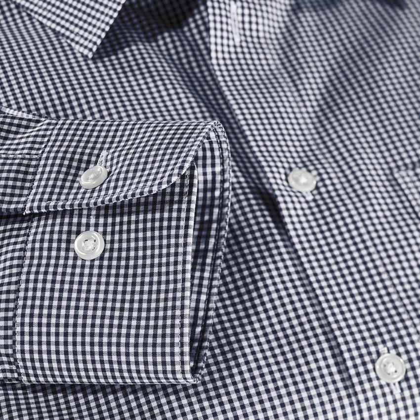 Maglie | Pullover | Camicie: e.s. camicia Business cotton stretch, slim fit + blu scuro a scacchi 1