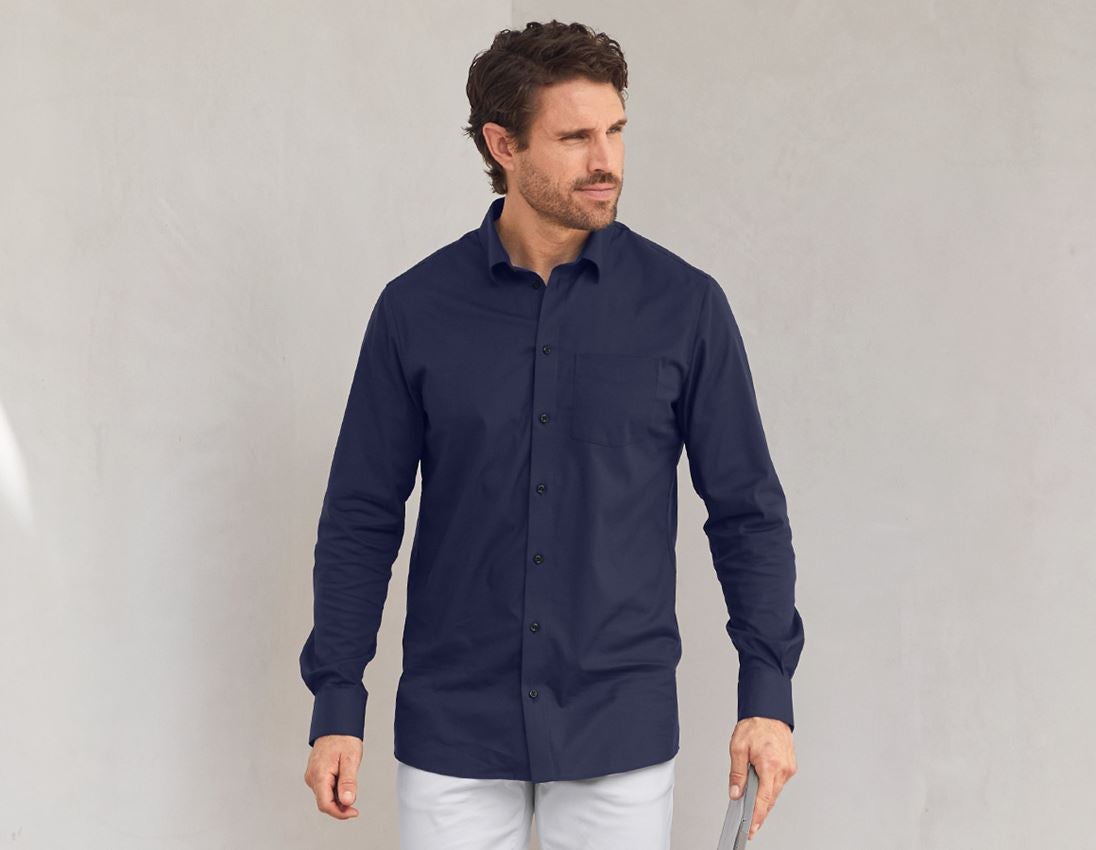 Temi: e.s. camicia Business cotton stretch, regular fit + blu scuro