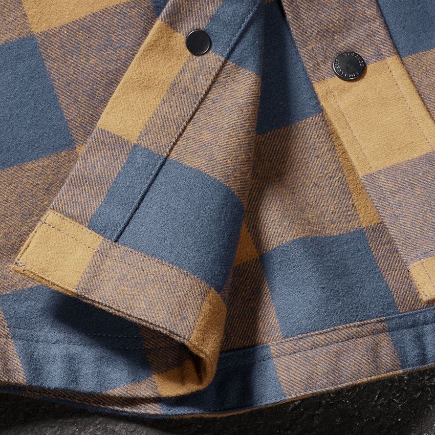 Maglie | Pullover | Camicie: Camicia a scacchi e.s.iconic + marrone mandorla/blu ossido 2