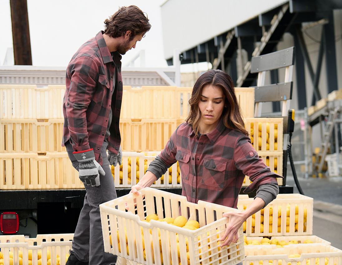 Maglie | Pullover | Bluse: Camicia a scacchi e.s.iconic, donna + rosso ossido/grigio carbone 3