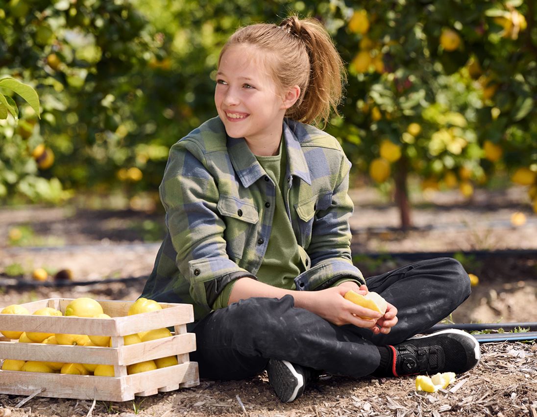 Maglie | Pullover | T-Shirt: Camicia a scacchi Allseason e.s.iconic, bambino + verde montagna/blu ossido 4