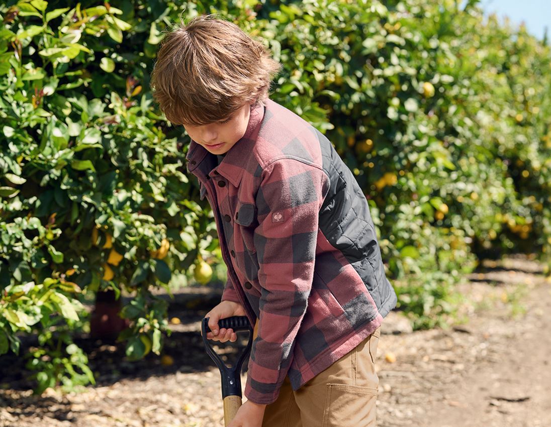 Maglie | Pullover | T-Shirt: Camicia a scacchi Allseason e.s.iconic, bambino + rosso ossido/grigio carbone 1