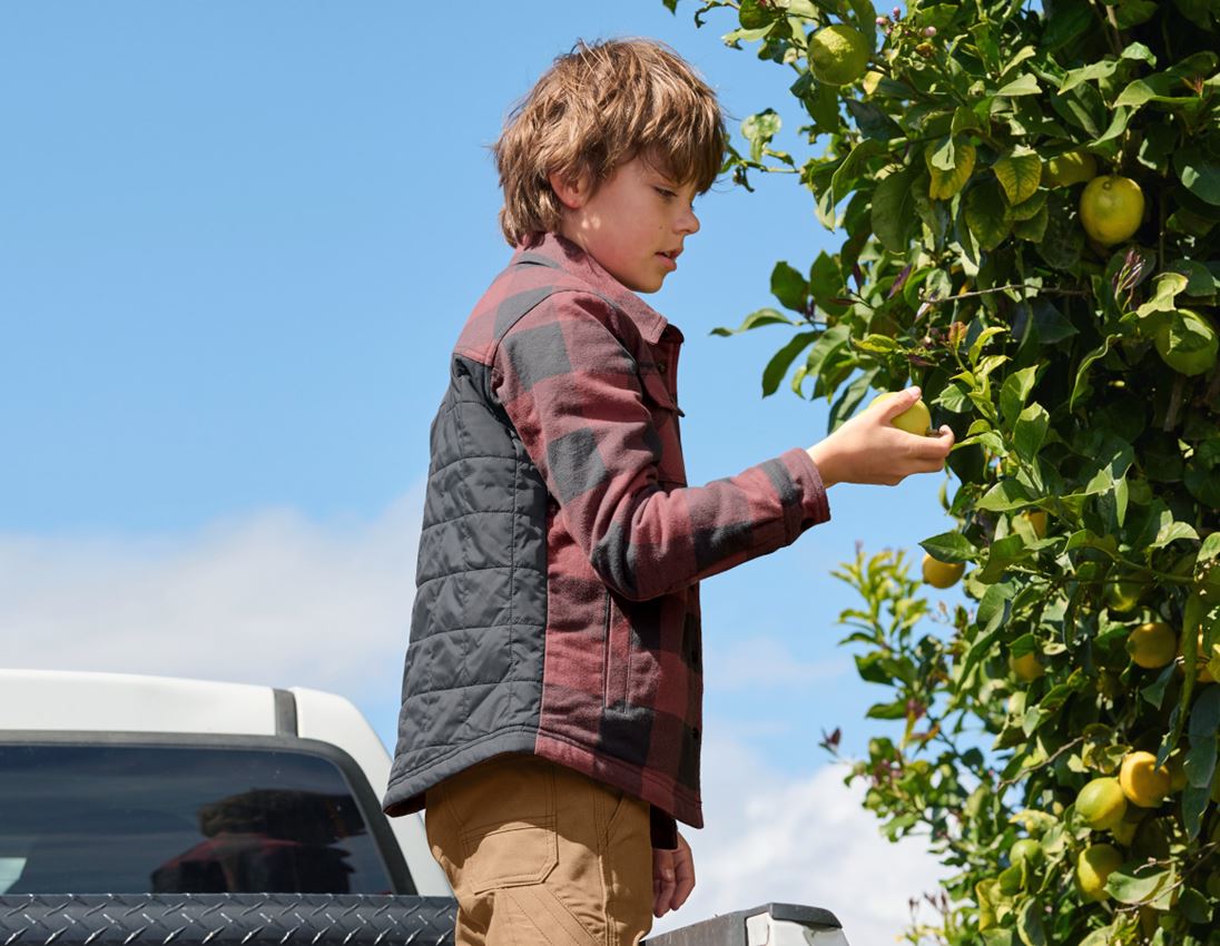 Maglie | Pullover | T-Shirt: Camicia a scacchi Allseason e.s.iconic, bambino + rosso ossido/grigio carbone 3