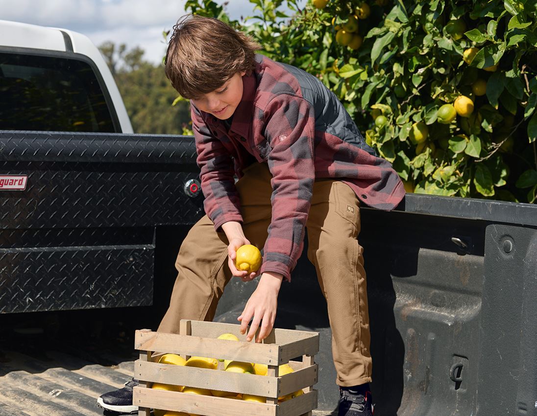 Maglie | Pullover | T-Shirt: Camicia a scacchi Allseason e.s.iconic, bambino + rosso ossido/grigio carbone 5