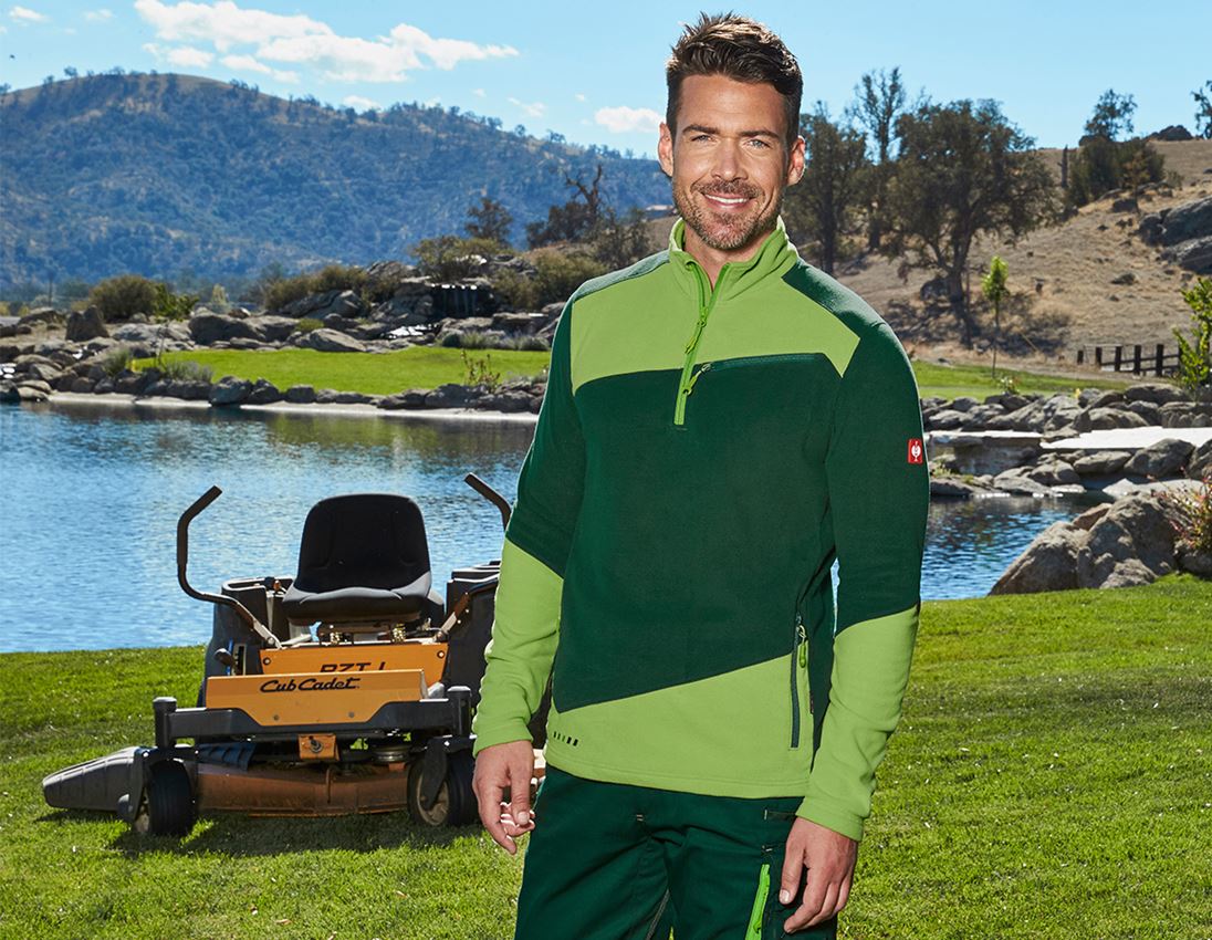 Maglie | Pullover | Camicie: Troyer in pile e.s.motion 2020 + verde/verde mare