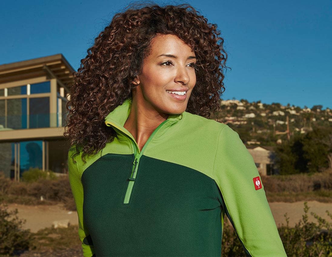 Maglie | Pullover | Bluse: Troyer in pile e.s.motion 2020, donna + verde/verde mare 1