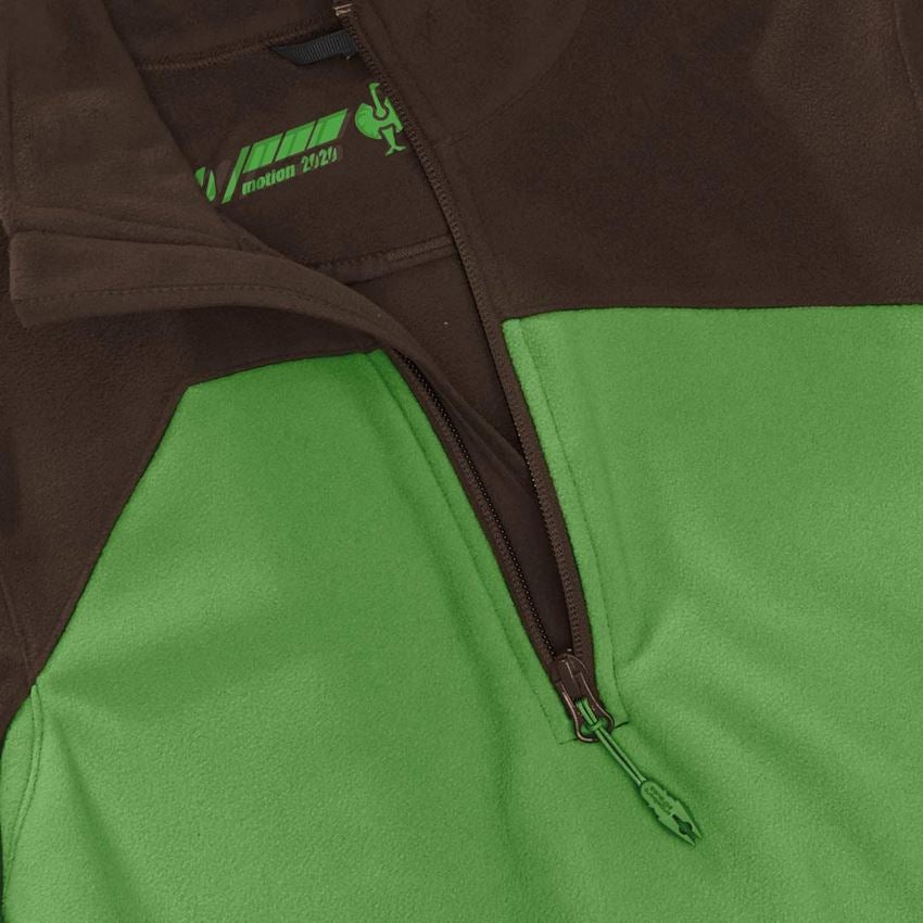 Maglie | Pullover | Bluse: Troyer in pile e.s.motion 2020, donna + verde mare/castagna 2