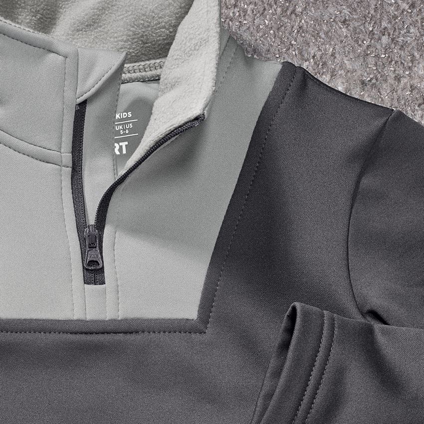 Maglie | Pullover | T-Shirt: Troyer funz. thermo stretch e.s.concrete, bambino + antracite /grigio perla 2