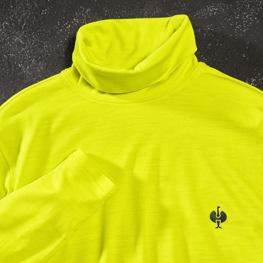 Maglie | Pullover | Camicie: Maglia a collo alto merino e.s.trail + giallo acido/nero 2