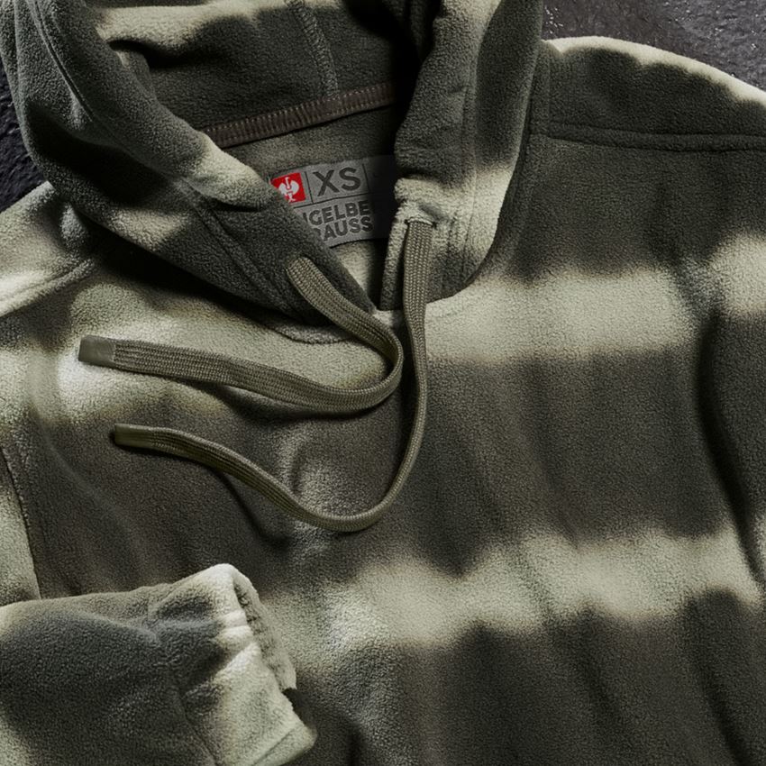 Maglie | Pullover | Camicie: Hoody in pile tie-dye e.s.motion ten, donna + verde mimetico/verde palude 2