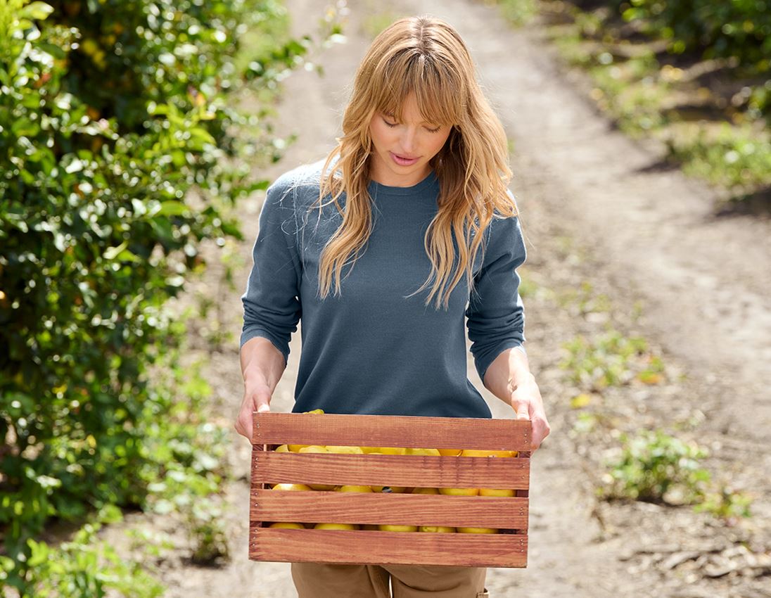 Maglie | Pullover | Bluse: Pullover in maglia e.s.iconic, donna + blu ossido 2