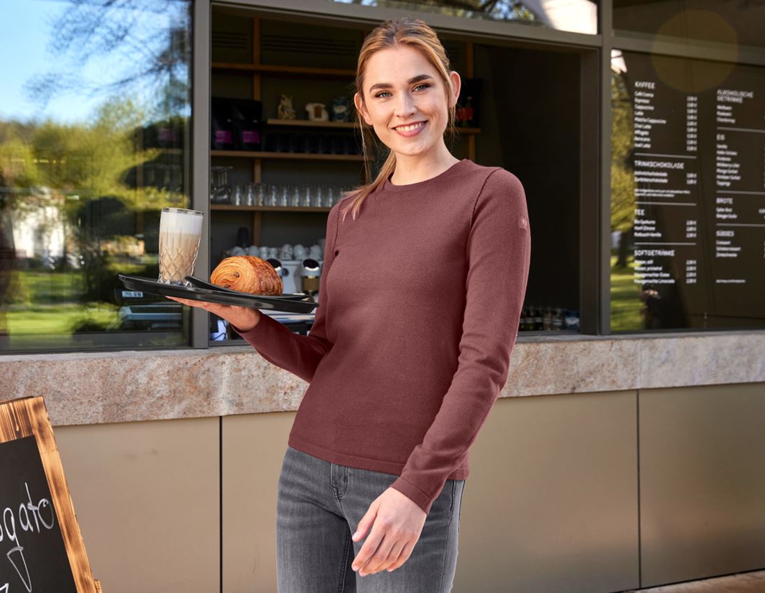 Maglie | Pullover | Bluse: Pullover in maglia e.s.iconic, donna + rosso ossido 5