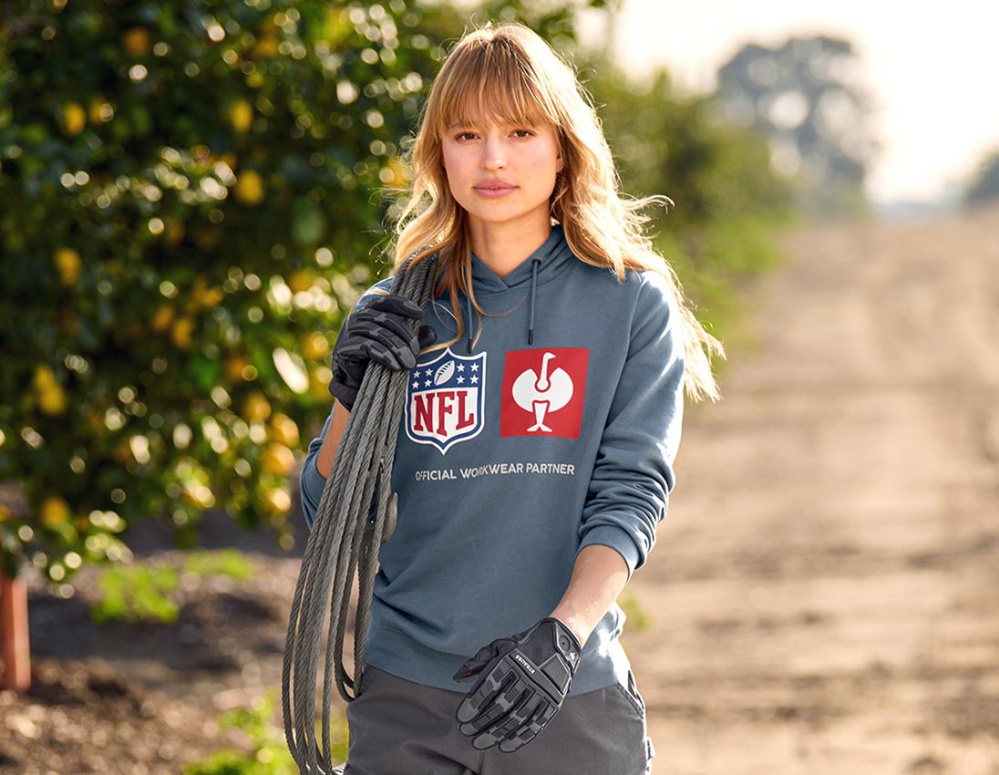 Maglie | Pullover | Bluse: NFL Hoodie cotton, ladies + blu ossido 1