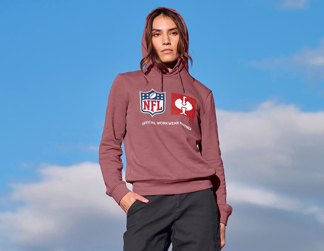 Maglie | Pullover | Bluse: NFL Hoodie cotton, ladies + rosso ossido 2