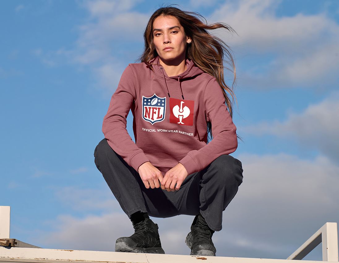 Maglie | Pullover | Bluse: NFL Hoodie cotton, ladies + rosso ossido 1