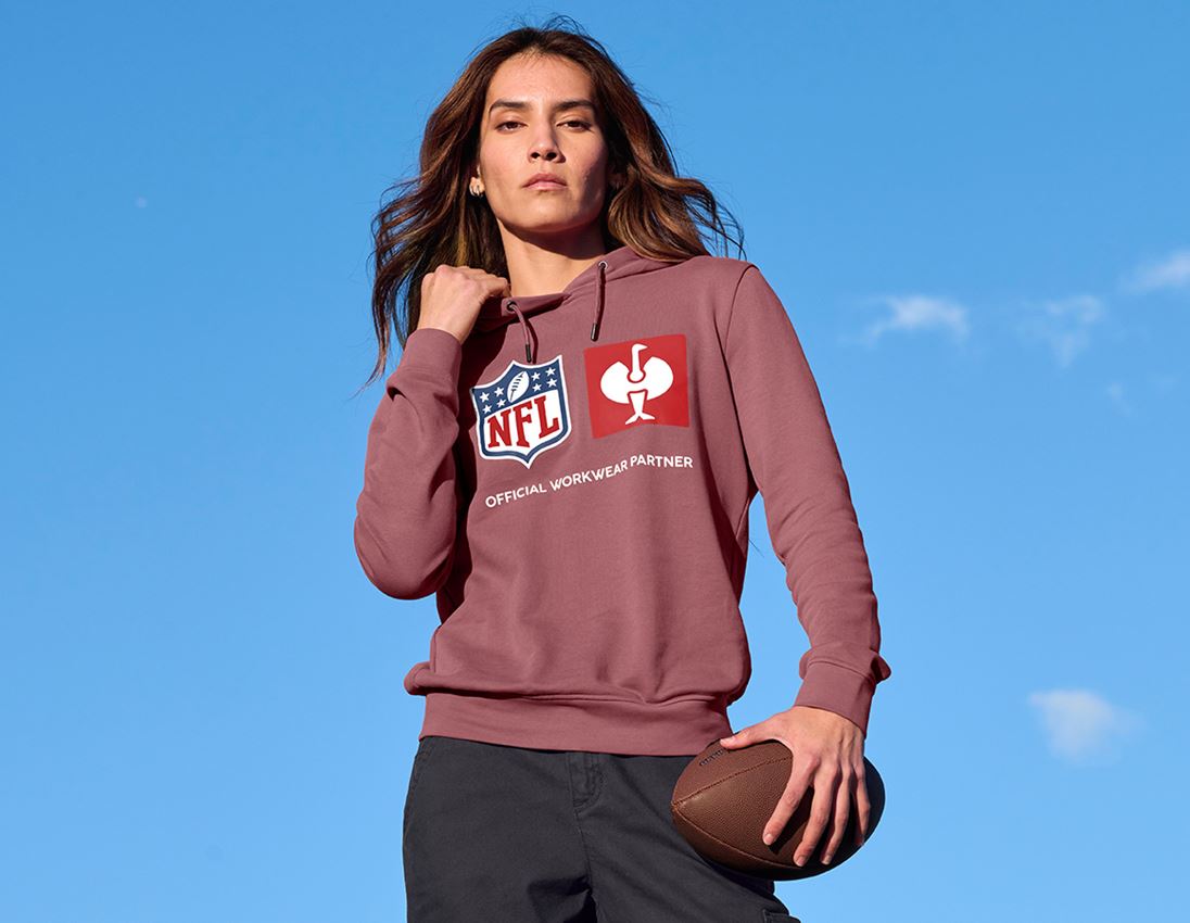 Maglie | Pullover | Bluse: NFL Hoodie cotton, ladies + rosso ossido