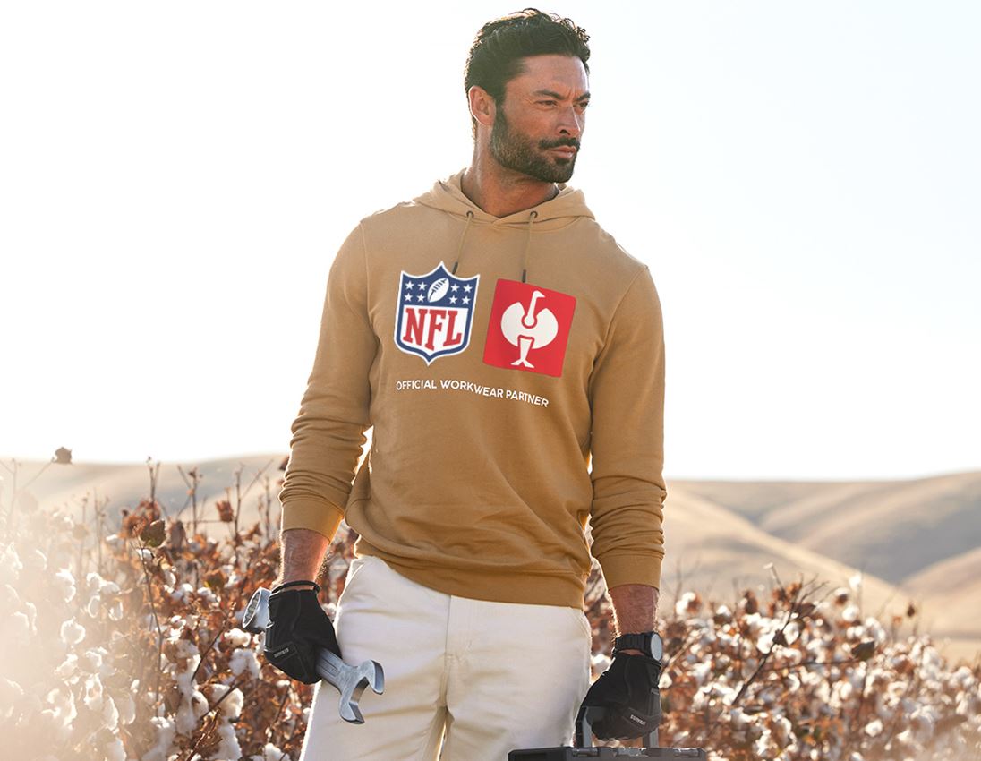 Collaborazioni: NFL Hoodie cotton + marrone mandorla