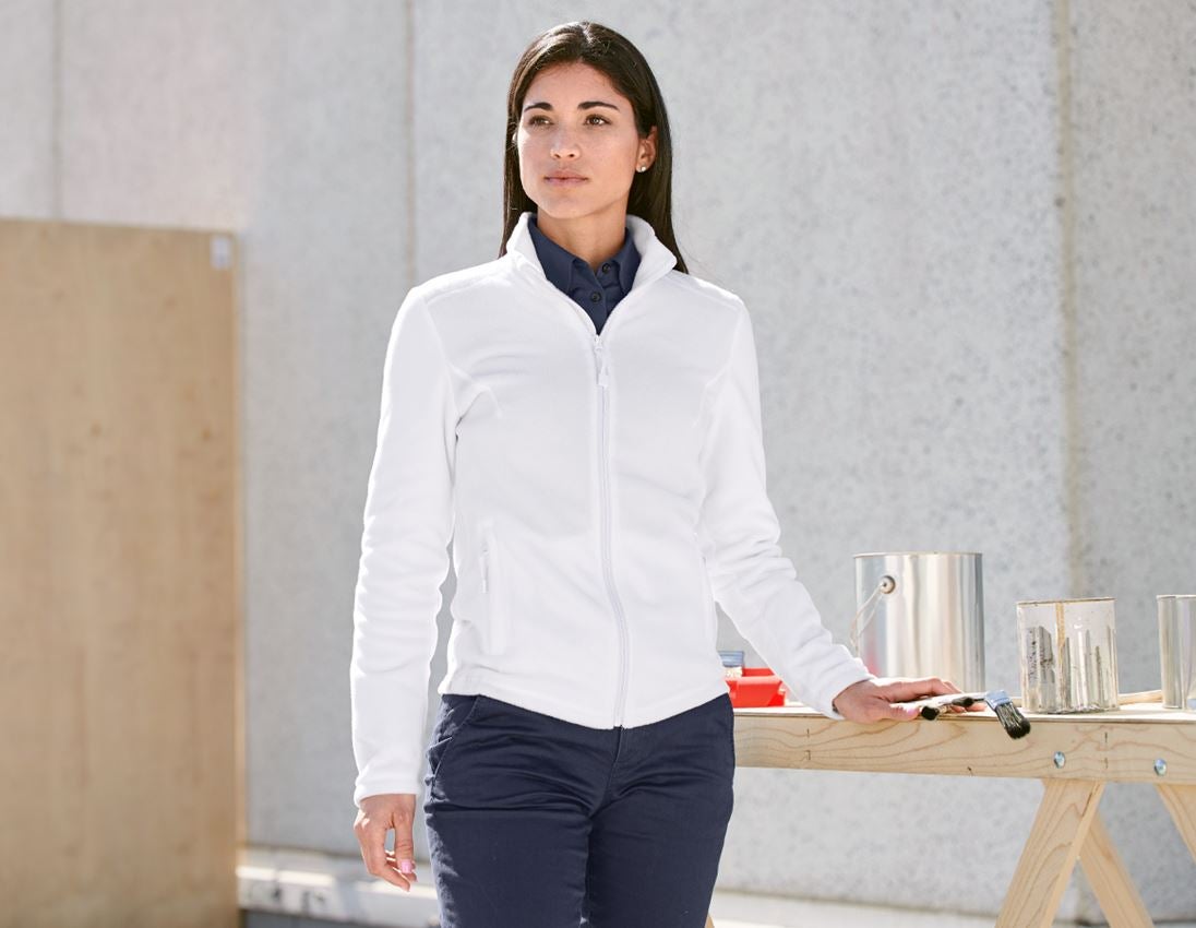 Giacche da lavoro: e.s. giacca in pile CI, donna + bianco