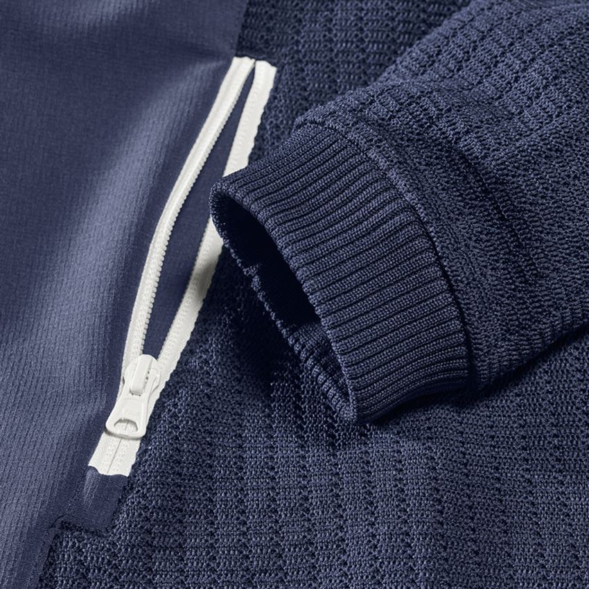 Giacche: Giacca in maglia ibrida e.s.trail + blu profondo/bianco 2