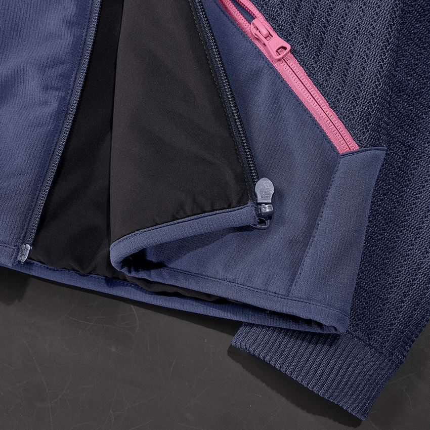 Abbigliamento: Giacca ibr. in maglia c.cappuccio e.s.trail, donna + blu profondo/rosa tara 2