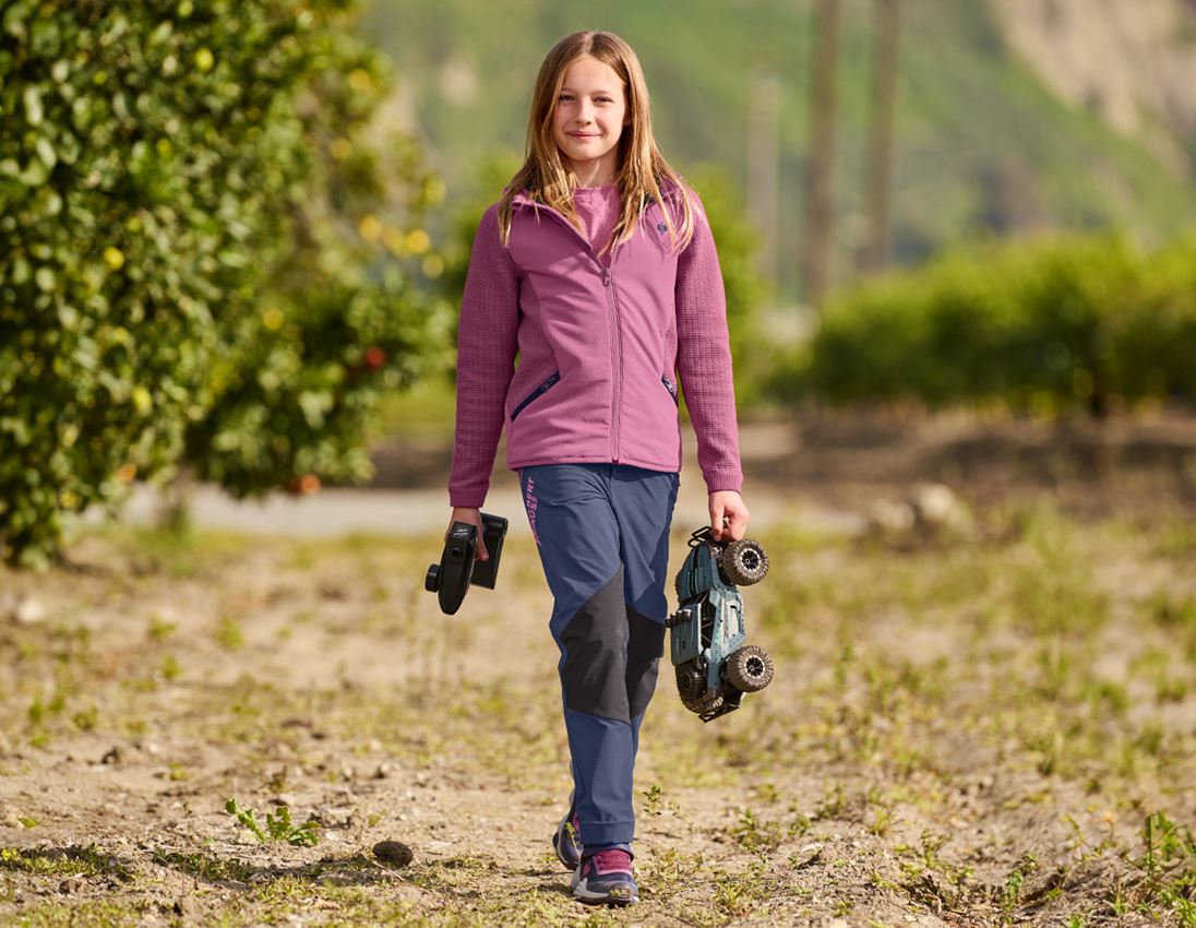 Giacche: Giacca ibr.in maglia c.cappuccio e.s.trail,bambino + rosa tara/blu profondo 1