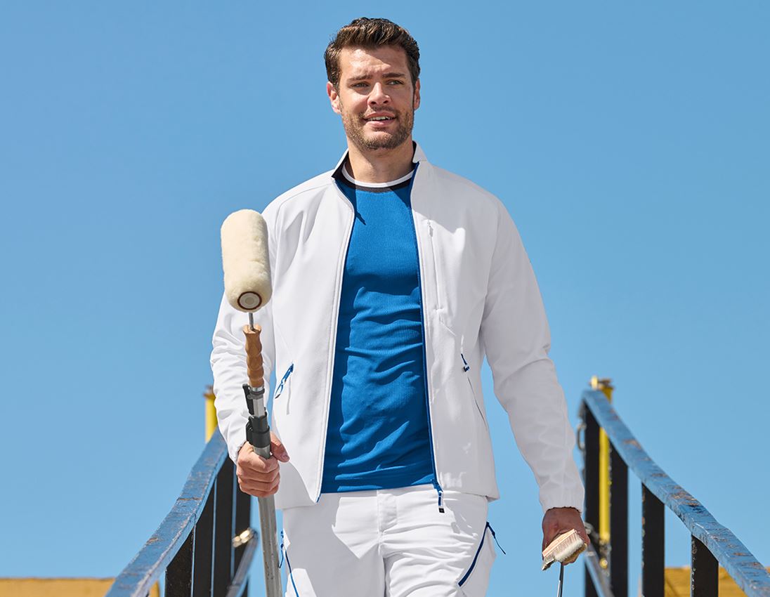 Giacche: Giacca Softshell e.s.ambition + bianco/blu genziana 1