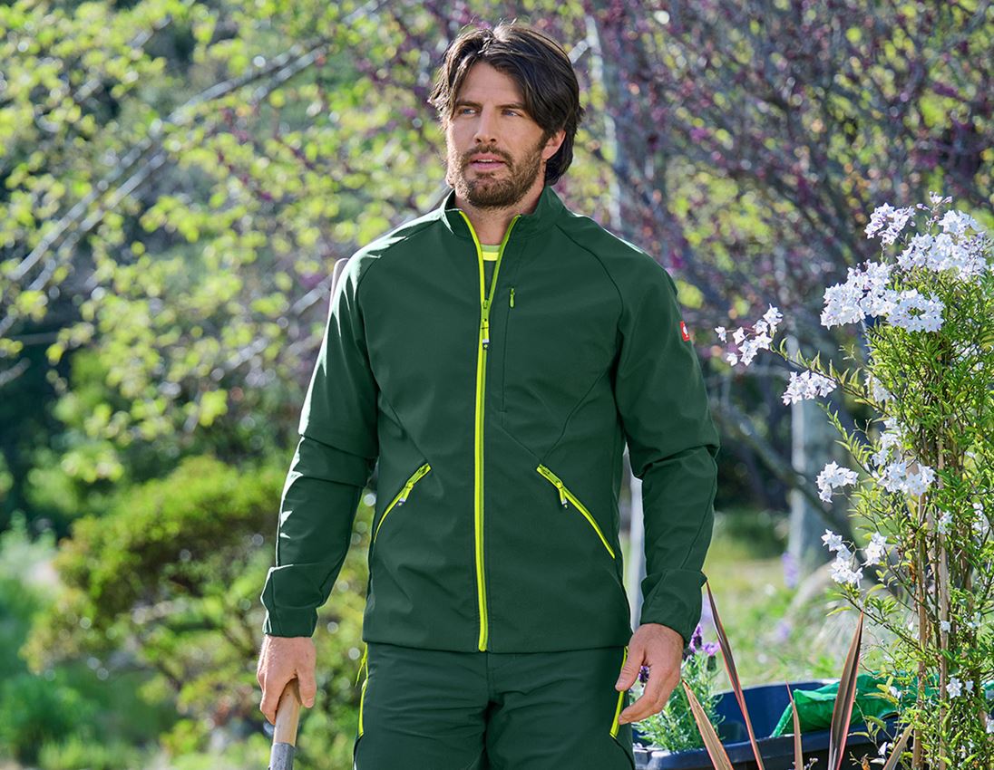 Temi: Giacca Softshell e.s.ambition + verde/giallo fluo