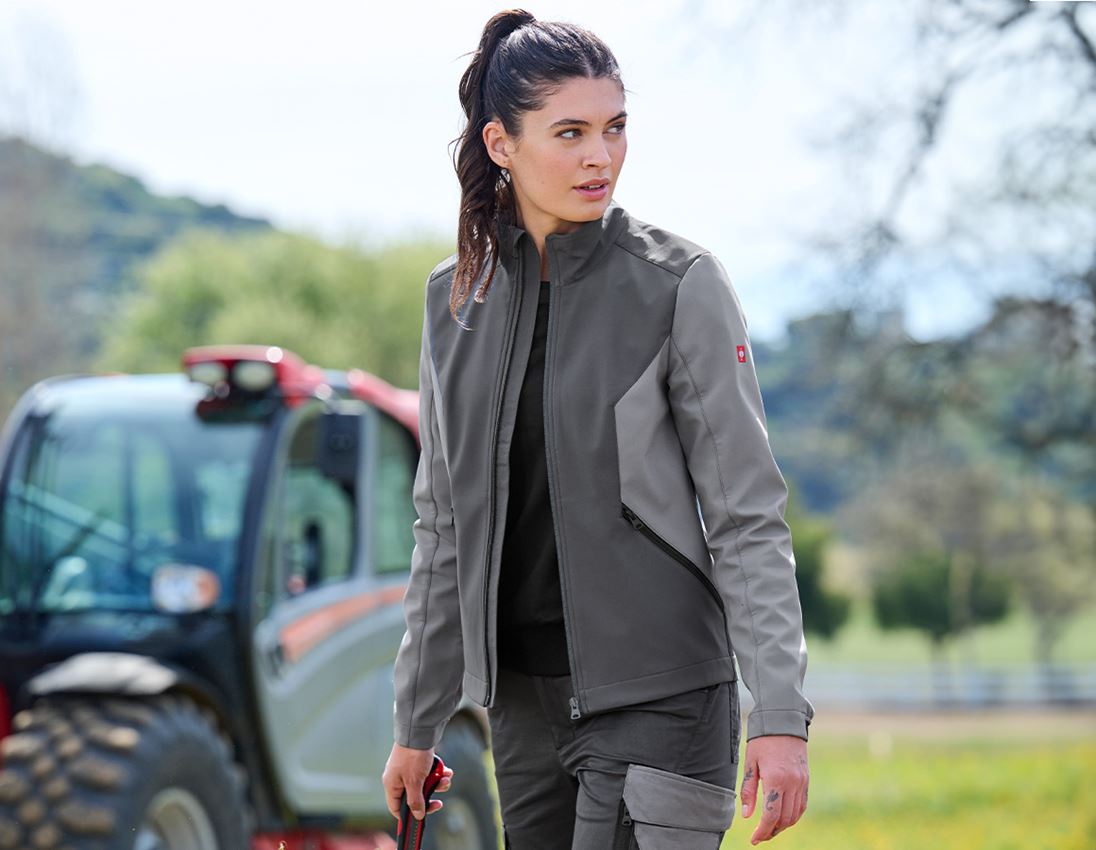 Giacche da lavoro: Giacca Softshell e.s.trail pure, donna + grigio carbone/grigio basalto 1