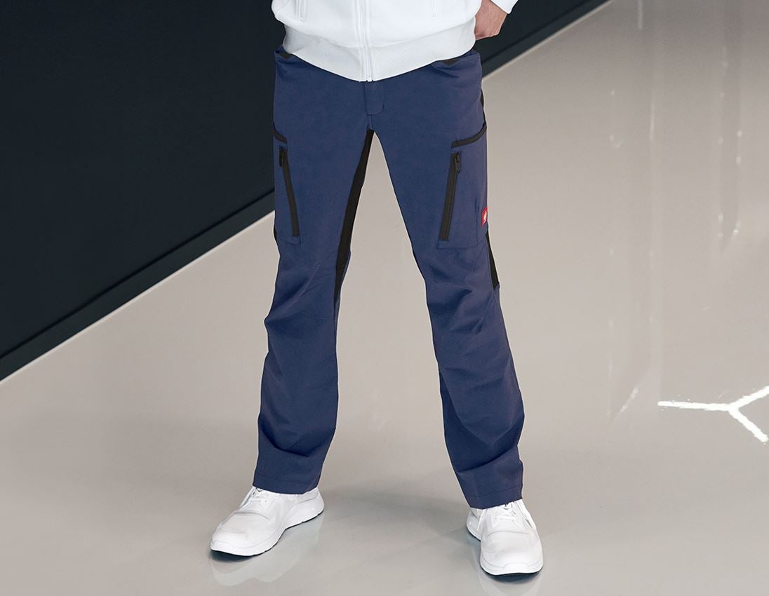 Pantaloni: Pantaloni cargo e.s.vision stretch, uomo + blu profondo