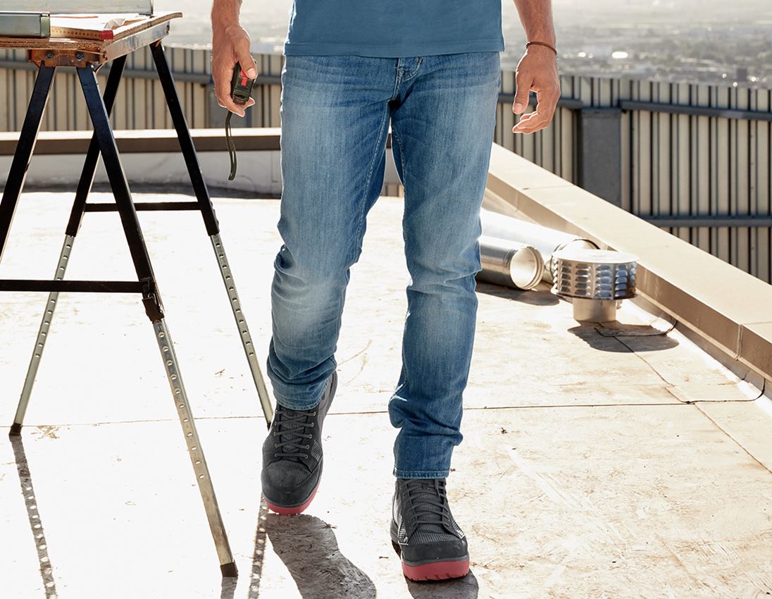 Pantaloni: e.s. 5-Pocket-Stretch-Jeans, slim + stonewashed