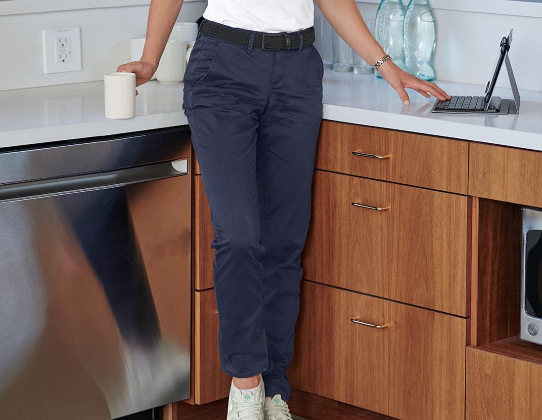 Pantaloni da lavoro: e.s. pantaloni da lavoro donna 5-Pocket Chino + blu scuro