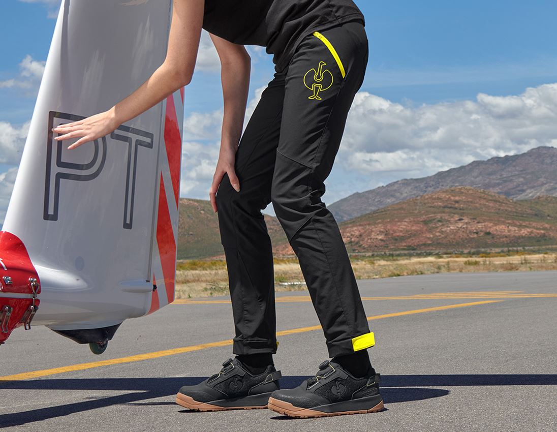 Temi: Pantaloni funzionali e.s.trail, donna + nero/giallo acido