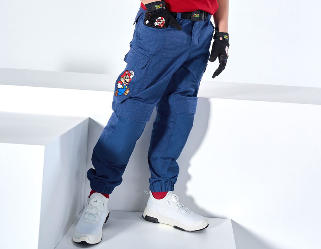 Pantaloni: Pantaloni cargo Super Mario, bambino + blu alcalino