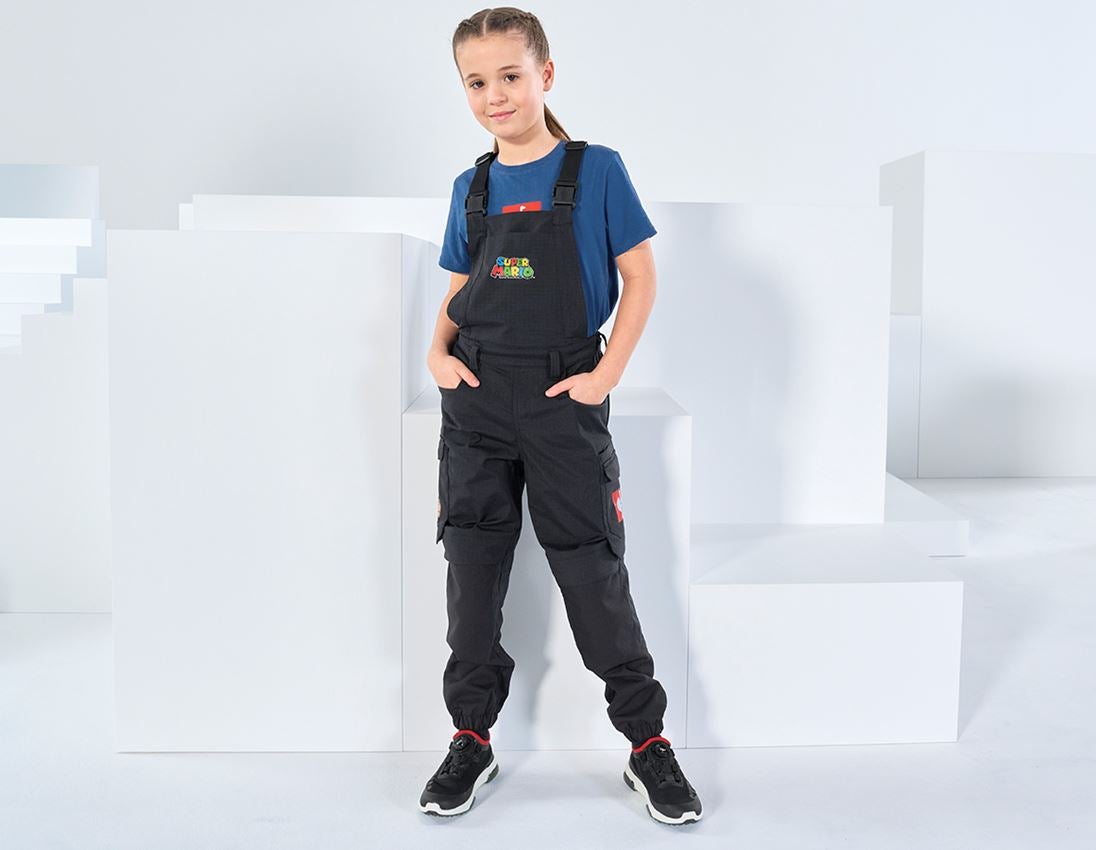 Pantaloni: Salopette Super Mario, bambino + nero