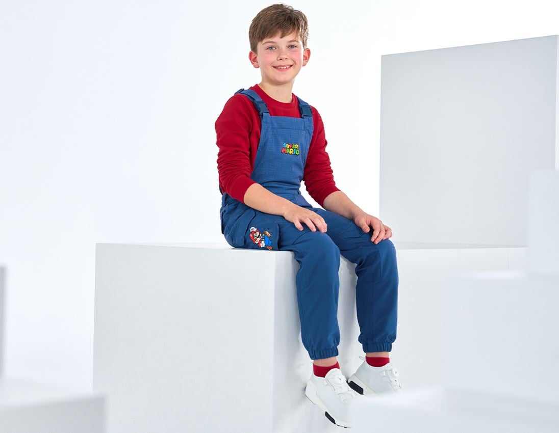 Pantaloni: Salopette Super Mario, bambino + blu alcalino